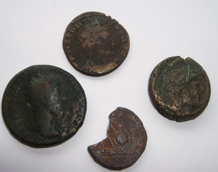 Four-Ancient-Roman?-Coins,-ID-Help-Needed